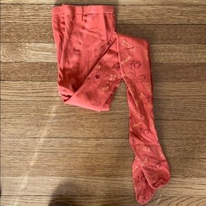 Girls Cotton Orange Tights
